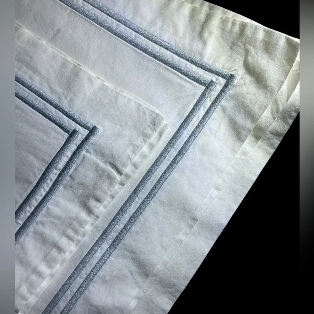 Restoration Hardware Italian White Hotel Satin Stitch Euro shams 🇮🇹🇮🇹🇮🇹